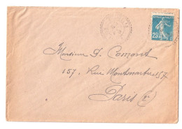 CHOMELIX Hte Loire Lettre 25c Semeuse Camée Yv 140 Piquage Decalé Issu De Carnet PUB Lisez Les ANALES Ob FB84 12 3 1924 - Covers & Documents
