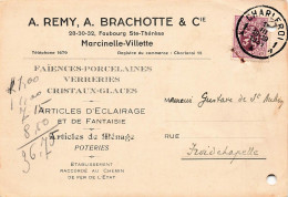 [-5%] BELGIQUE - Marcinelle - A Remy - A Brachotte & Cie - Faïences Porcelaines Verreries Cristaux - Carte Postale Ancie - Autres & Non Classés