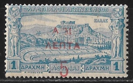 GREECE 1900 "AM" Overprint With Roman M (position 21-22-52) On 1896 Olympic Games 5 L / 1 Dr. Blue Vl. 174 B MH - Unused Stamps
