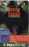 TARJETA DE ECUADOR DE UN MONO ARAÑA (MONKEY) CON MARCO BLANCO ALREDEDOR - CADUCA NOVIEMBRE 2000 - Ecuador