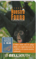 TARJETA DE ECUADOR DE UN MONO ARAÑA VALIDEZ 45 DIAS (MONKEY) - Ecuador