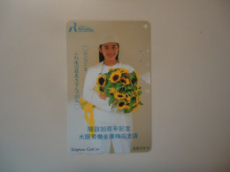 Delcampe - JAPAN   NTT TICKETS METRO BUS CARDS  SUNFLOWER AND WOMENS - Blumen