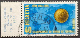 SUISSE / YT 547 / SPORT - FOOTBALL - COUPE DU MONDE SUISSE 1954 / Oblitéré / Used - 1954 – Zwitserland
