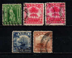 CUBA - 1899 - STATUA DI COLOMBO - PALME - NAVE DI LINEA OCEANICA - COLTIVAZIONE - USATI - Gebraucht