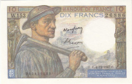 10 F Mineur 4-12-1947 FAY 08.19 Alph. W.153 N° 26886 - NEUF - 10 F 1941-1949 ''Mineur''