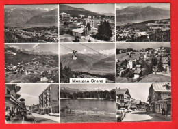 ZZC-04 Crans-Montana Multivues Photoglob-Wehrli 9578 Circ. 1955 GF - Crans-Montana