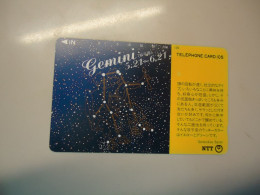 JAPAN     NTT TICKETS METRO BUS TRAINS  CARDS  ZODIAC - Sternzeichen