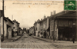 Delcampe - CPA AK BELLEVILLE-sur-SAONE - Route De BEAUJEU Depuis La Croisée (451133) - Beaujeu