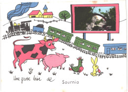 FR66 SOURNIA - CPSM 10 * 15 - Illustrateur - Humour - Une Grosse Bise - Animée Belle - Sournia