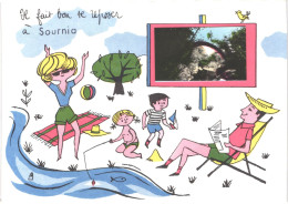FR66 SOURNIA - CPSM 10 * 15 - Illustrateur - Humour - Il Fait Bon Se Reposer - Animée Belle - Sournia