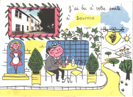 FR66 SOURNIA - CPSM 10 * 15 - Illustrateur - Humour - J'ai Bu à Vôtre Santé - Animée Belle - Sournia