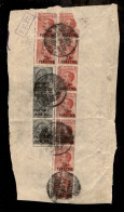 1921 - Nove 10 Piastre Su 60 Cent (32) + Tre 1,20 Piastre Su 15 Cent (36) Usati Su Frammento - Qualche Difetto - Da Esam - Other & Unclassified