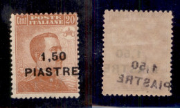 1922 - 1,50 Piastre Su 20 Cent (49dab Varietà) Con Soprastampa A Destra + Decalco Spostato/obliquo Al Retro - Gomma Orig - Other & Unclassified