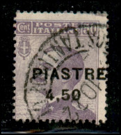 1922 - 4.50 Piastre Su 50 Cent Michetti (50 Dab) - Soprastampa A Destra - Usato - Non Quotato - Other & Unclassified