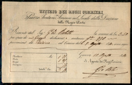 Uffizio Dei Regi Corrieri Delle Regie Poste - Genova 7.8.44 - Ricevuta Per Gruppo Da Torino - Other & Unclassified