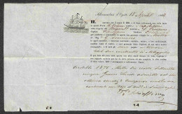 Nota Di Carico Da Alessandria A Malta Del 15.4.44 Con Tagli Di Disinfezione - Other & Unclassified