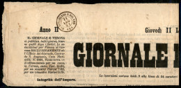 Da Desenzano A Milano 1 (P.ti 8) - Testata Del Giornale Di Verona Del 11.7.1861 - Other & Unclassified