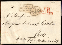 P.P. Torino (rosso) - Lettera Per Parigi Del 16.12.1830 - Chiavarello - Other & Unclassified