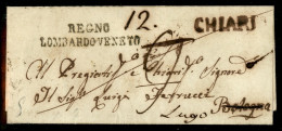 Chiari (ripassato A Penna All'epoca) + Regno Lombardo Veneto - Involucro Di Letterina Per Bologna Del 17 Giugno 1838 Ino - Other & Unclassified