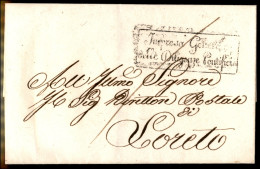 Impresa Generale Delle Diligenze Pontificie - Involucro Di Lettera Per Loreto - Other & Unclassified
