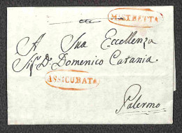Mistretta + Assicurata (entrambi In Rosso) - Piego Per Palermo Del 17.1.21 - Other & Unclassified