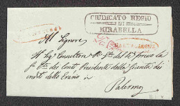 Caltagirone (rosso) + Real Servizio (rosso) + Giudicato Regio Di Mirabella - Piego Per Palermo Del 8.9.50 - Other & Unclassified