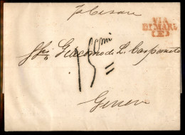 Via Di Mare (E) In Rosso + 15 Cmi (tassa) - Lettera Da Palermo A Genova Del 28.8.58 - Other & Unclassified