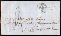 Cosimo Ridolfi - Lettera Autografa Da Pisa (azzurro) A Empoli Del 1.12.1844 (ultima Data D'uso) - Tassata - Other & Unclassified