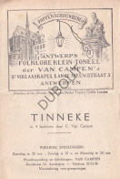 Antwerpen, Toneel: Poppenschouwburg Van Campen: Tinneke 1960? (V3601) - Anciens