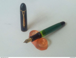 Vintage Authentic Pelican 120 Fountain Pen Gold Trim Cap Germany (#41) - Lapiceros