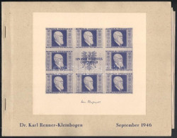 ** Ausztria 1946 Renner Vágott Kisívsor Japán Papíron, 4 Luxus Minőségű Kisív Eredeti Tokkal (így Rendkívül Ritka!). (Mi - Other & Unclassified