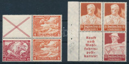 ** Deutsches Reich 1933-1934 Richard Wagner Mi 503 + 504 Négyestömb Szelvénnyel + Nothilfe Mi 560 Négyestömb Szelvénnyel - Other & Unclassified