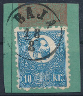 1871 Kőnyomat 10kr Utalvány Kivágáson "BAJA" Certificate: Barabassy - Other & Unclassified