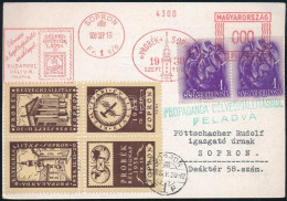 1938 Alkalmi Levelezőlap Levélzáróval, Francotyp Bélyegzésekkel, "PROPAGANDA BÉLYEGKIÁLLÍTÁSRÓL FELADVA" - Other & Unclassified