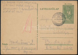 1944 18f Díjjegyes Levelezőlap "NAGYBEREZNA" Kétnyelvű Bélyegzéssel Budapestre - Other & Unclassified