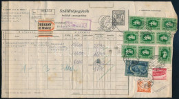 1952 Szállítójegyzék 3 Csomagról 48,90Ft Bérmentesítéssel "BUDAPEST" -"HÓDMEZŐVÁSÁRHELY" / Parcel List Of 3 Patrcels - Other & Unclassified