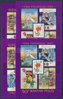 ** 1989 Pro Philatelia I. 2-2 Db Blokk 3 Mm és 4 Mm Magas Sorszámmal (7.400) - Other & Unclassified