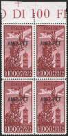 1952 - Trieste A, P.A. Campidoglio 1.000 £ Bruno Lilla Dentellatura 14x13½ Con Soprastampa Modificata, Sassone N° 26a In - Luftpost