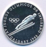 Panama 1988. 1B Ag "Téli Olimpia 1988 Calgary - Síugró" Forgalomba Nem Került Fantázia Emlékérme T:PP Kis Karc Panama 19 - Unclassified