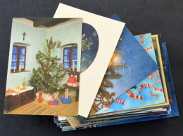**, * Kb. 100 Db MODERN Karácsonyi üdvözlő Képeslap, Kinyithatóak Is / Cca. 100 Modern Christmas Greeting Postcards, Wit - Unclassified