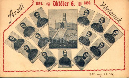 * T2/T3 Arad, 1849-1899 Október 6. Aradi Vértanúk. Muskát M. Kiadása / The 13 Martyrs Of Arad. Art Nouveau (fl) - Unclassified
