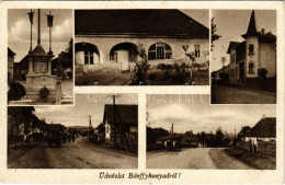 * T2/T3 Bánffyhunyad, Huedin; Országzászló, Ravasz László Szülőháza, Posta, Király Utca / Hungarian Flag, Post Office, S - Unclassified