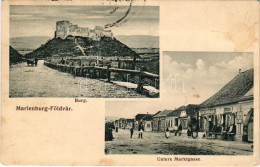 * T2/T3 1910 Barcaföldvár, Földvár, Marienburg, Feldioara; Burg, Untere Marktgasse / Vár, Alsó Utca, Josef Stenner és Fi - Unclassified