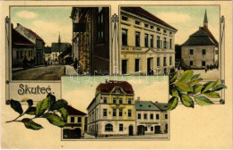 T2/T3 1908 Skutec, Okresni Vybor, Restauraci, Nová Obcanska Zálozna, Skola Chlapecka, Obecná I Méstanská, Hostinec, L. K - Unclassified