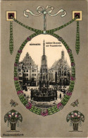 T2/T3 1907 Nürnberg, Schöner Brunnen Mit Frauenkirche / Well And Church. Biedermeierkarte - Unclassified