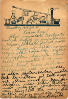 T4 1936 Cserkész Művészlap Cserkészekkel A Tábori Konyhában. Cserkészbolt Kiadása / Hungarian Boy Scout Art Postcard, Co - Unclassified