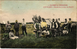 * T3/T4 1914 A Travers La Normandie, Aux Champs, Récolte De L'Avoine, La Buvette / Francia Folklór / French Folklore (áz - Unclassified