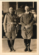 * T1/T2 Adolf Hitler, Benito Mussolini. Photo Hoffmann 25. + "1942 München Sie Starben Für Großdeutschland" So. Stpl - Unclassified