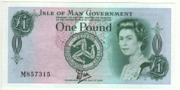 ISLE Of MAN  1 Pound  P38   "scarce  TYVEK "   ( ND (1983)  Queen Elizabeth II + Tynwald Hill At Back ) - 1 Pound