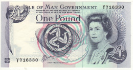 ISLE Of MAN  1 Pound  P40b   ( ND (1990-2009)  Queen Elizabeth II + Tynwald Hill At Back ) - 1 Pound